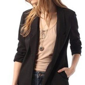 Silence + Noise Black Blazer with ruched sleeves, size XS